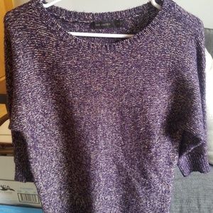 Purple with gold short sleeve sweater
